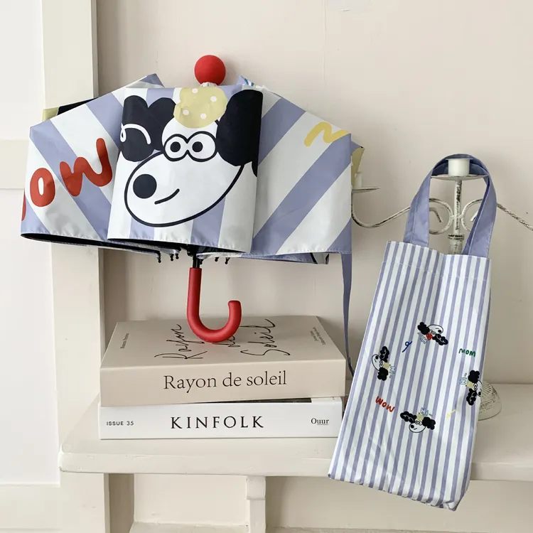 雨伞大量遮阳伞女学生男卡通黑胶防晒紫外线折叠晴雨伞太阳伞