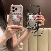 奢华满屏闪钻爱心kt适用苹果17promax手机壳14苹果16新款iPhone15