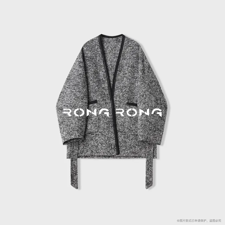 溶溶【凝烟星夜】RONGRONG 绵羊毛羊驼毛混纺法式双面呢大衣F3051