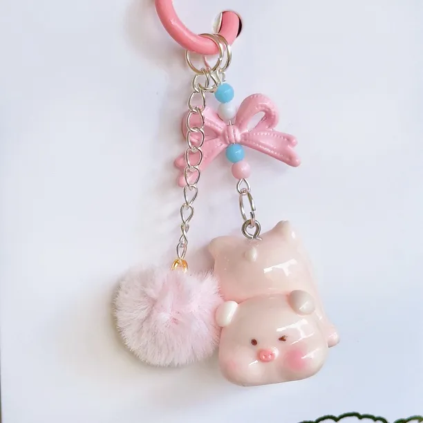 小猪立体呆萌钥匙扣手机链包包挂件创意书包情侣闺蜜礼物卡通挂饰