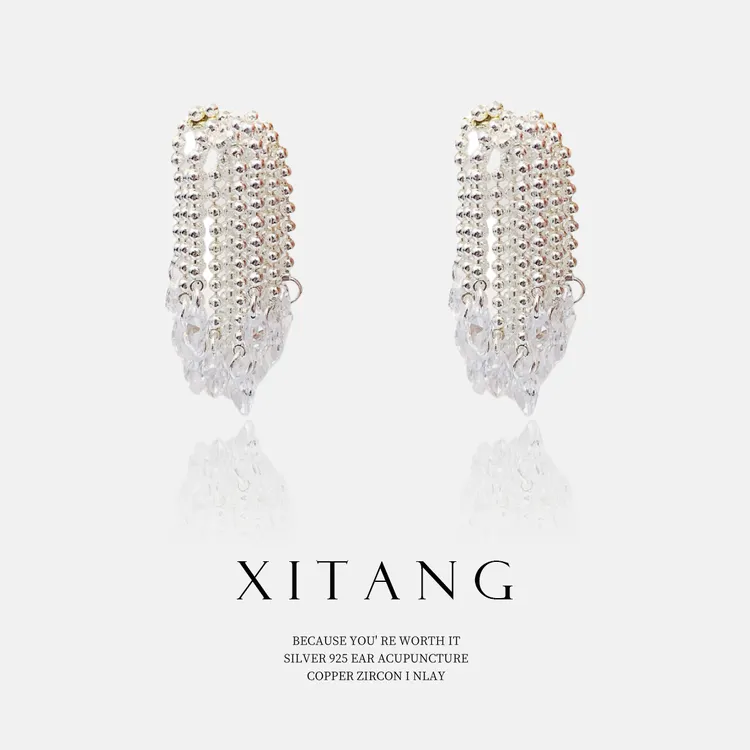  XITANG 925银针【云岛鹤川】复古时尚耳钉耳环耳坠8390