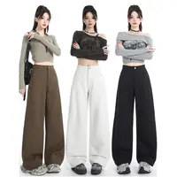 纯色窄版弯刀休闲裤女2025秋季新款设计感百搭高腰显瘦阔腿镰刀裤