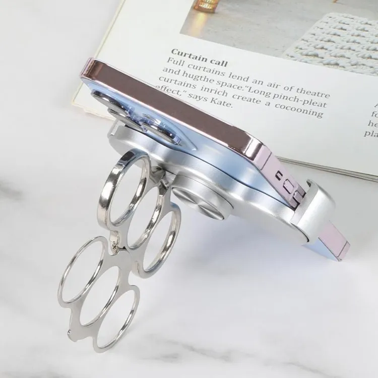 手机支架桌面随身便携懒人一体神器双三环背夹旋转折叠伸缩