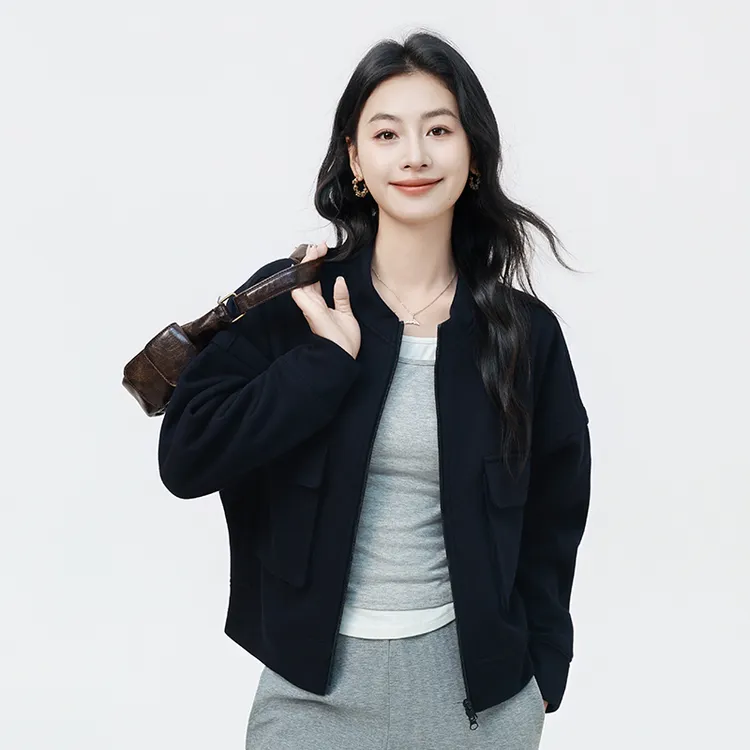 秋冬女新款舒适简约宽松显瘦百搭外套小个子休闲装上衣卫衣外套