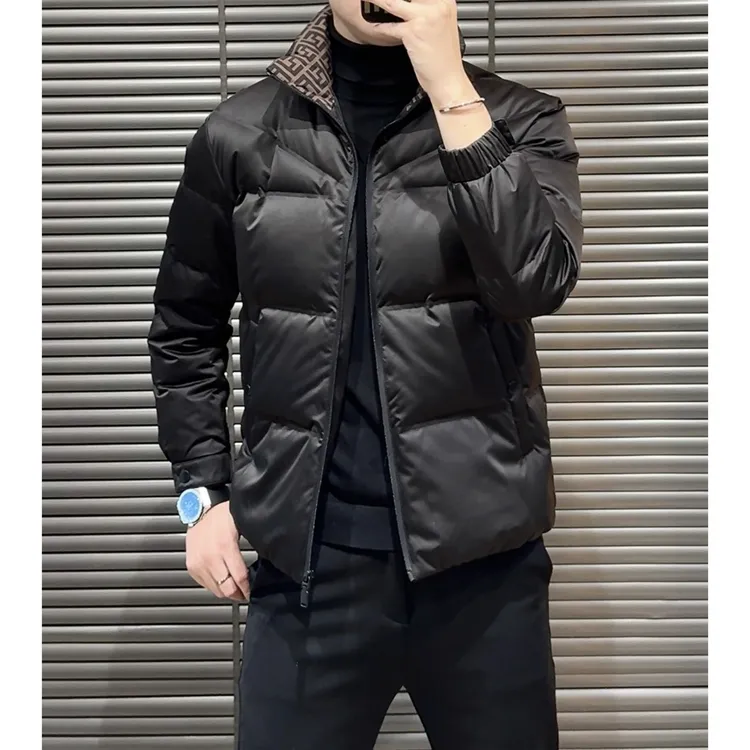 小雨男装｜极寒·高克重冬季简约立领拼色无痕缎面精品羽绒服