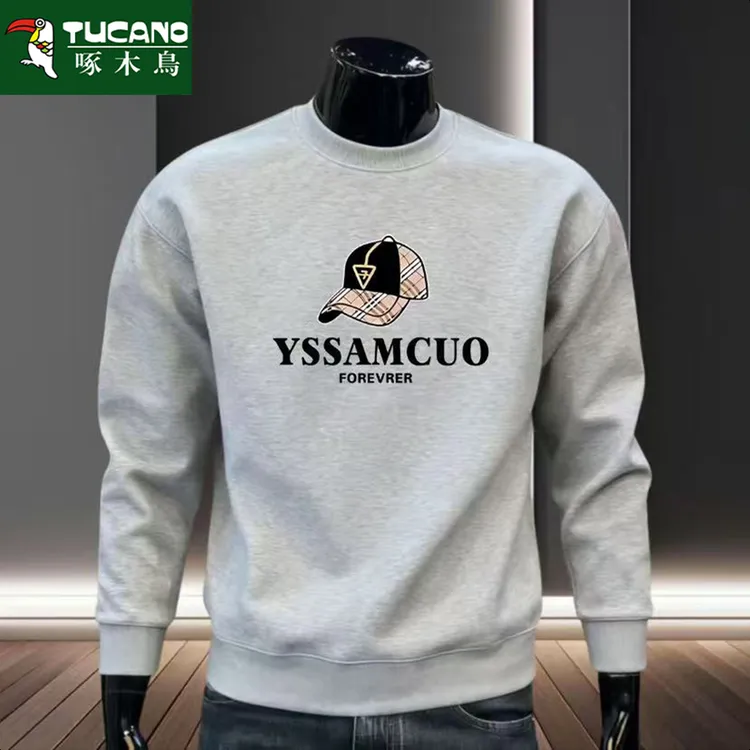 啄木鸟长袖秋冬季男圆领秋季时尚圆领卫衣休闲上衣卫衣男装潮流