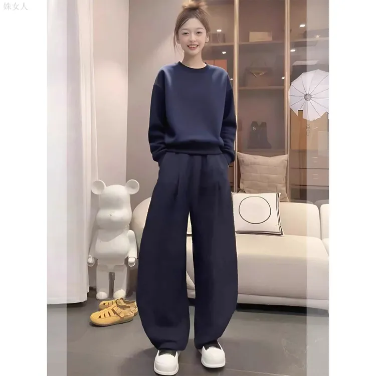 早秋装休闲卫衣运动套装女高级感时尚减龄长袖上衣阔腿裤两件套装