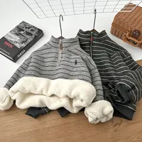 加厚羔羔绒男童立领上衣冬季儿童卫衣时尚宽松刺绣韩版HB88