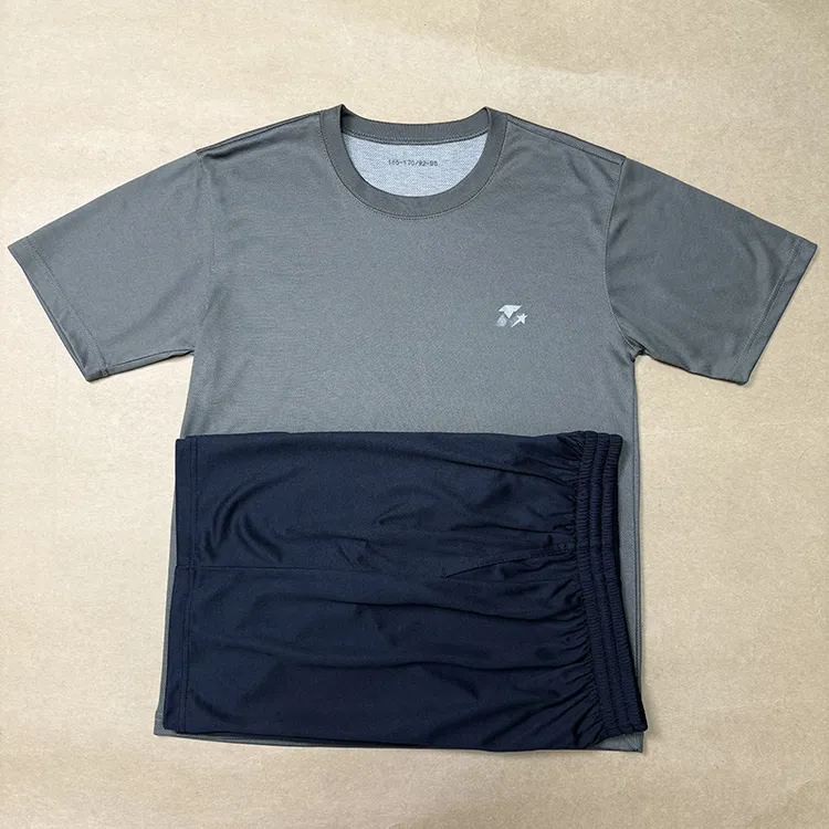 短袖体能训练服男女运动健身吸汗透气速干圆领套装夏季宽松休闲