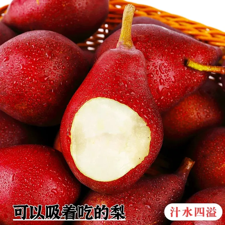 正宗红啤梨当季新鲜水果软糯香甜红皮梨产地直发