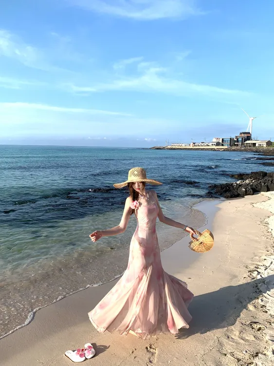 EIA一尧【浪漫茱丽叶】夏日海边氛围感连衣裙气质慵懒显瘦高弹鱼尾