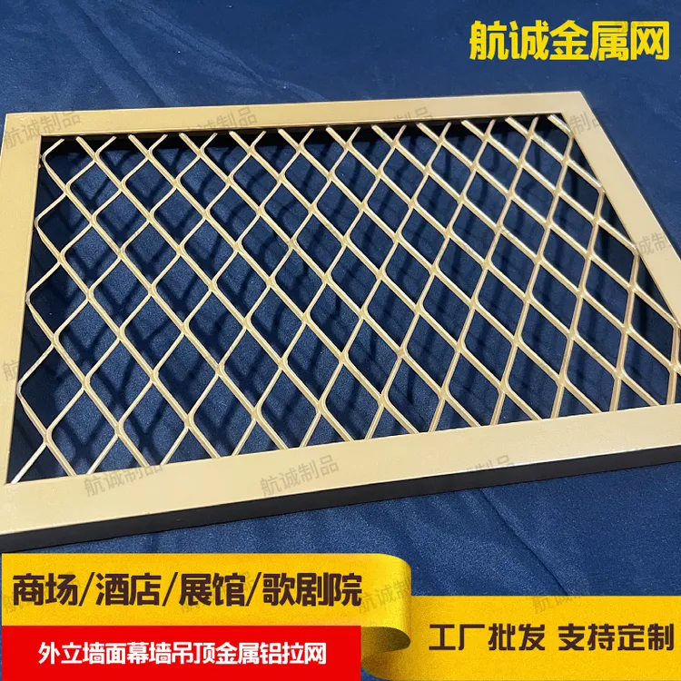 健身房吊顶装饰铝拉网墙面幕墙镂空格栅防锈防腐工程专用易安装