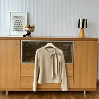 赵小小【日常主旋律】10108-1 圆领系带蝴蝶结上衣显瘦打底衫长袖女