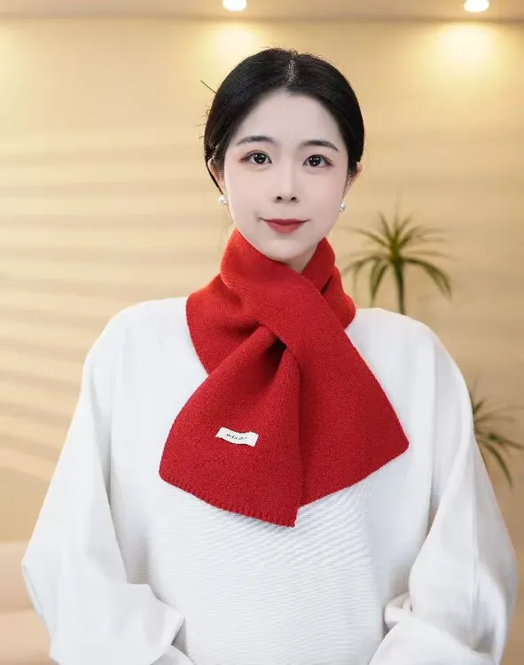 2026冬季新款围巾时尚百搭纯色围巾针织羊毛保暖围脖