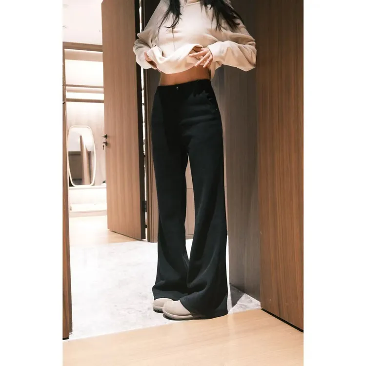 【痘痘私服】| 品质控必入！加绒醋酸羊毛混纺微喇裤