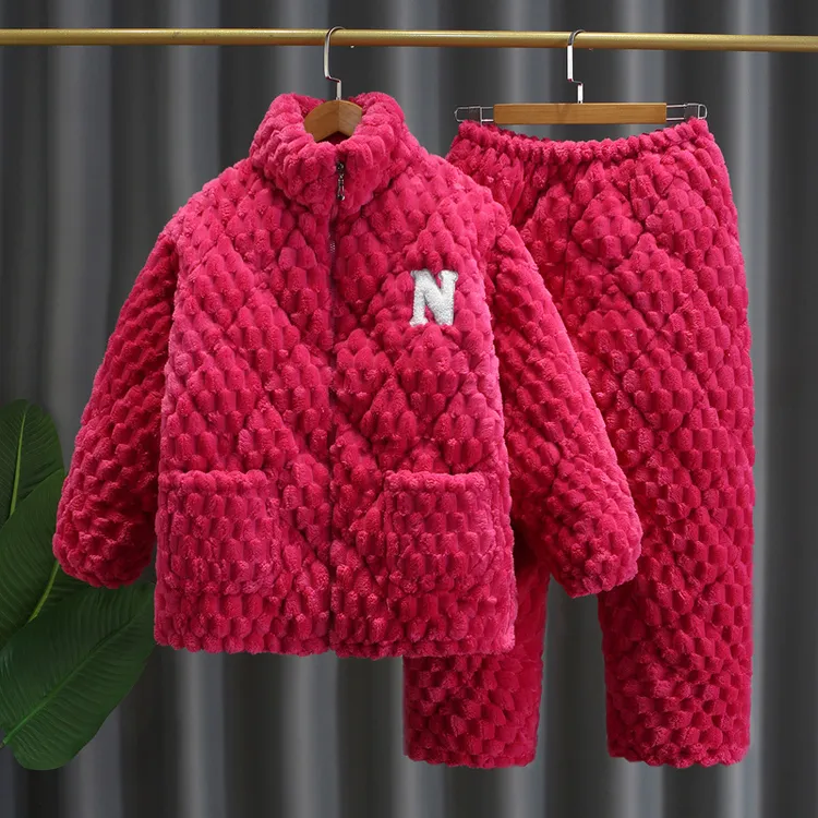 2024年冬季新珊瑚绒睡衣女拉链金龟绒女士加绒加厚保暖家居服套装