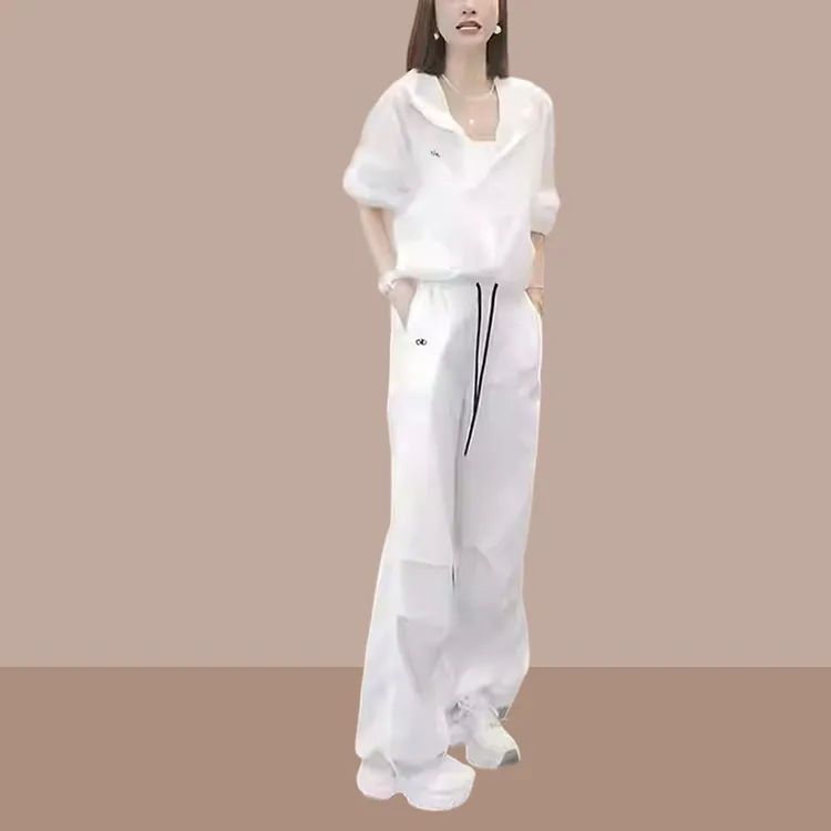 清纯系夏日防晒套装女2025新款薄款透气防晒衣外套休闲裤子两件套