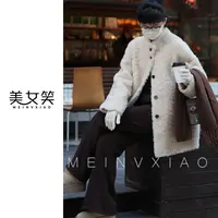 美女笑MNX【元宝】100绵羊毛女装中长款女士冬季时尚休闲设计师保暖