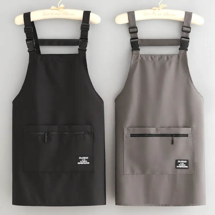 洋气防泼水围裙防污耐脏定制印字LOGO餐饮上班工作服厨房家用做饭