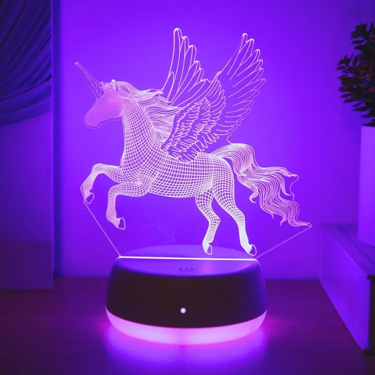 觅丽ins3d亚克力氛围灯床头灯小夜灯卧室睡眠灯房间摆件睡觉小灯