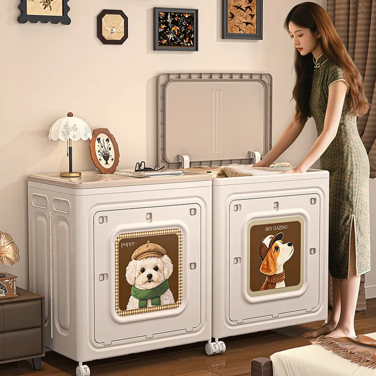 衣服收纳箱整理箱翻盖折叠大容量超大家用玩具筐被子收纳柜储物柜