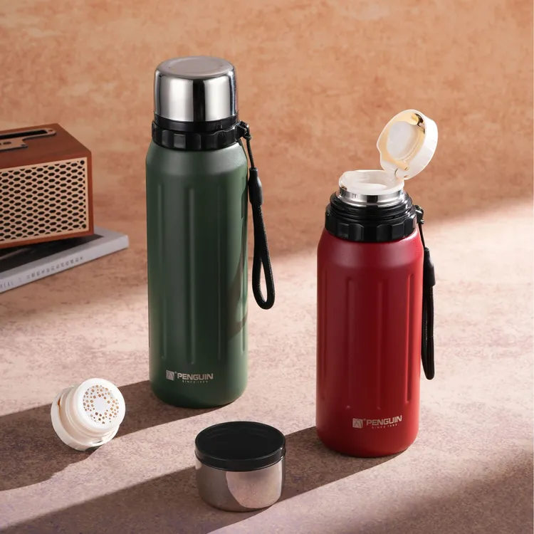 企鹅304不锈钢保温杯 杯盖两用