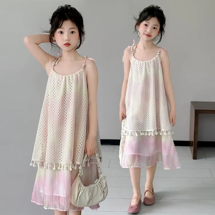 女童波西米亚连衣裙夏季2025新款女大童沙滩吊带裙儿童超好看裙子