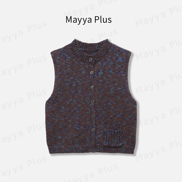 【时光胶囊】Mayya Plus麦芽定制流光风针织开衫叠穿马夹女32536972