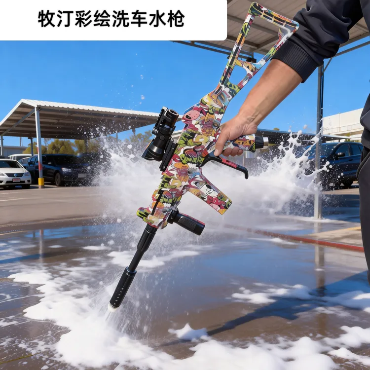 高压洗车水枪ak网红彩绘水枪商用高压洗车水枪洗车店商用款洗车枪