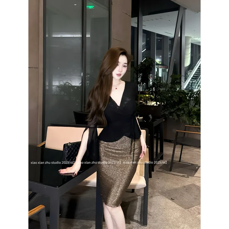 XXZHU「半裙」显瘦包臀半裙玫紫色中长半裙ZZ-BQ915