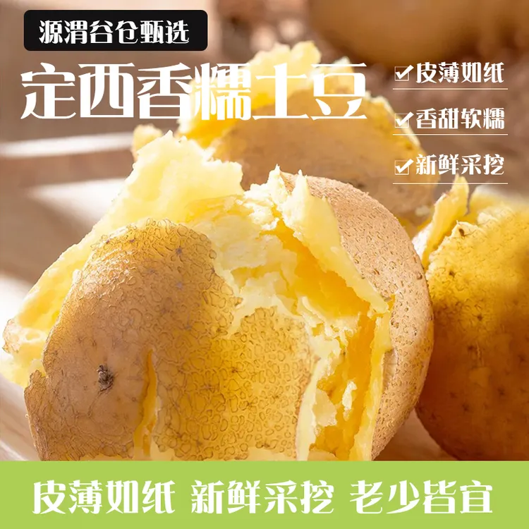 甘肃定西新土豆9斤黄皮黄心沙糯粉面洋芋蔬菜蒸煮炒炒菜炖肉配菜