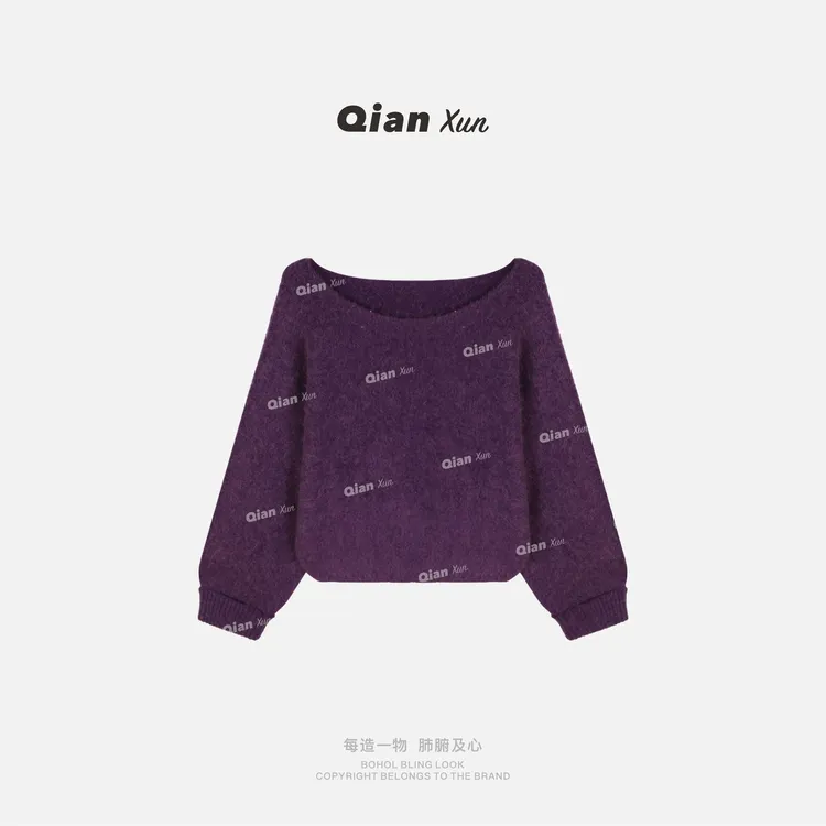 【千寻严选】秋季时尚气质百搭洋气减龄小众设计感毛衣QXQ5MY6857A