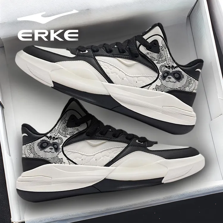 电池熊猫3V2丨鸿星尔克新款情侣齐天大萌潮鞋高帮板鞋休闲运动鞋