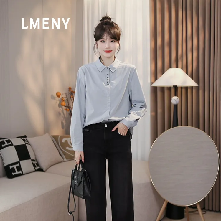 LMENY“柏林衬衫”一见倾心～设计感翻领暗门襟百搭加绒衬衫25DC011