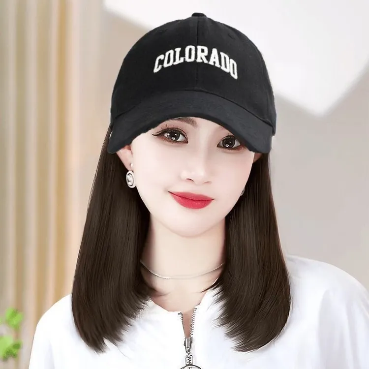 帽子假发女长发一体2025新款夏日全头套式棒球帽自然仿真发假发帽