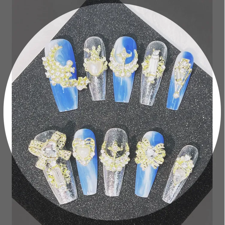 富婆款轻奢重工美甲穿戴甲御姐贵妇富婆款美甲