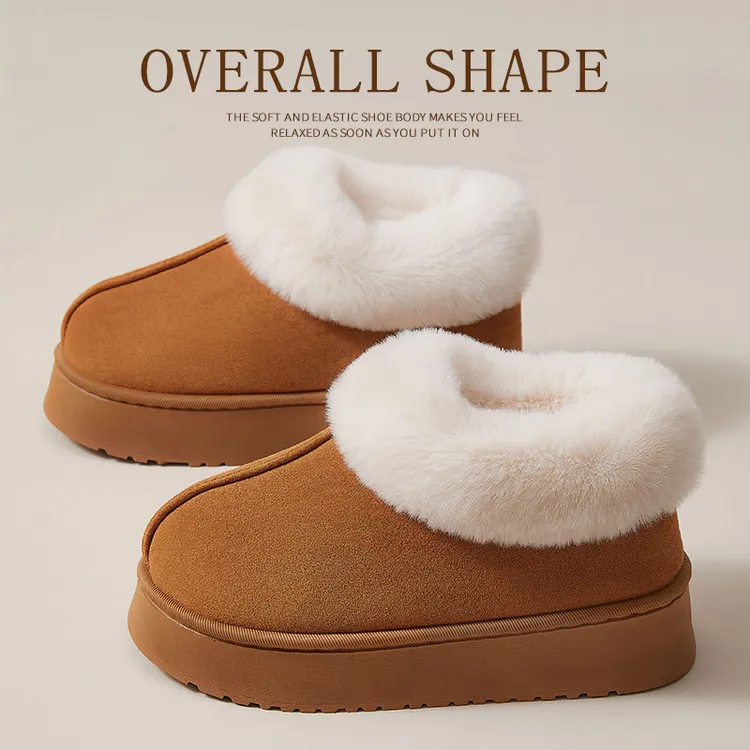 蚂蚁之恋厚底棉拖男秋冬家居室内加绒保暖防滑外穿情侣毛毛拖鞋女