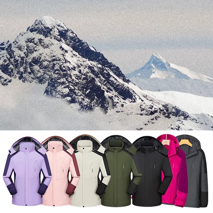 女秋冬加绒加厚登山防风防水冲锋衣户外冲锋服保暖