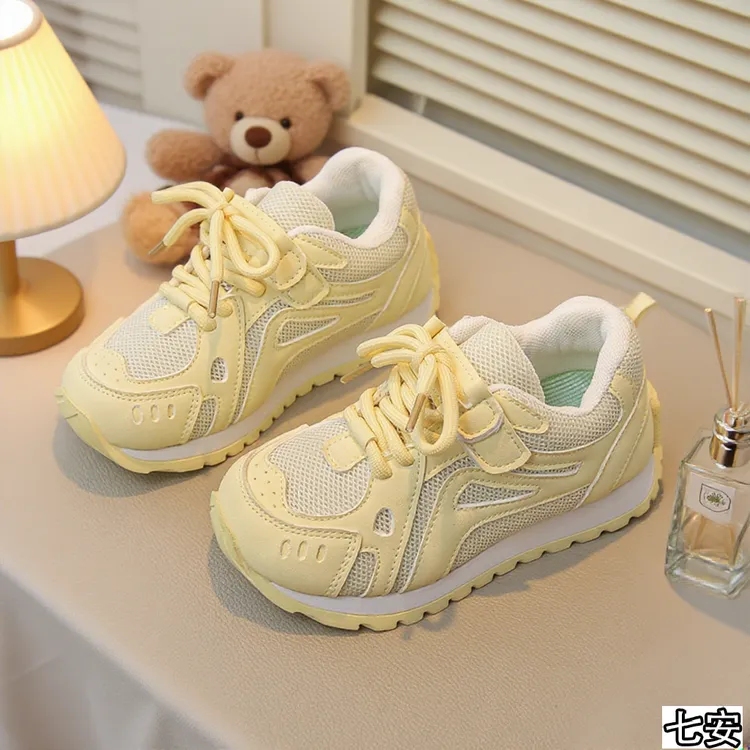 ABC女童运动鞋2025春秋新款男童网面透气德训鞋中大童软底休闲鞋