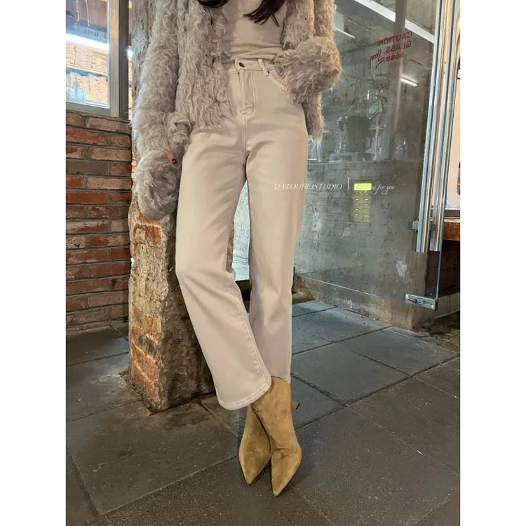 【DATOUHEI 秋冬新品】“复合绒牛仔"加绒九分牛仔裤D225X20776