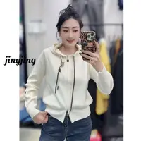 秋季新款休闲百搭连帽拉链针织衫(1122)