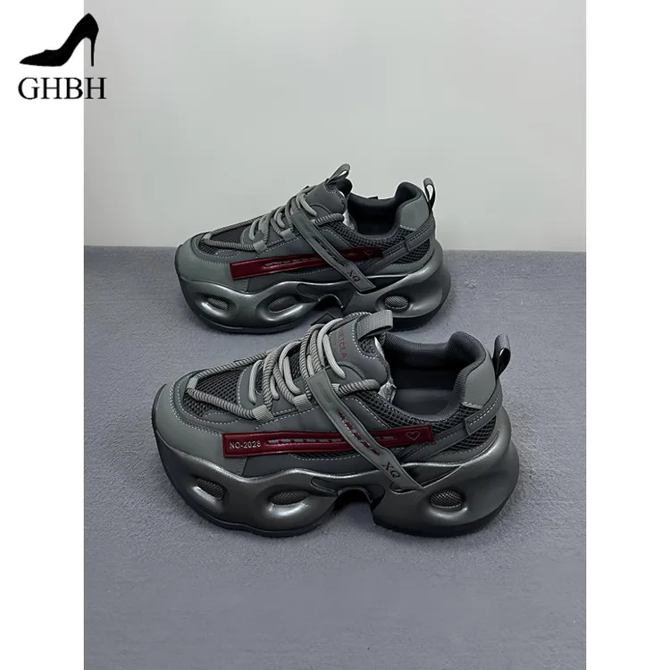 港风厚底老爹鞋女2025秋季新款小个子增高时尚百搭轻便运动休闲鞋