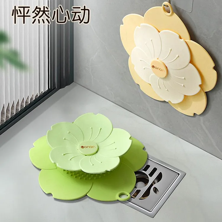 樱花地漏防臭硅胶厕所反味密封盖卫生间防虫封口下水道除臭神器