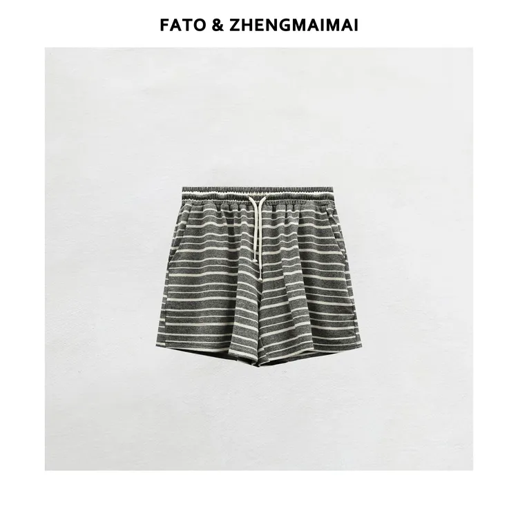fattonny郑买买【能量条纹】夏季时尚休闲松紧腰抽绳短裤 YZ50422K3