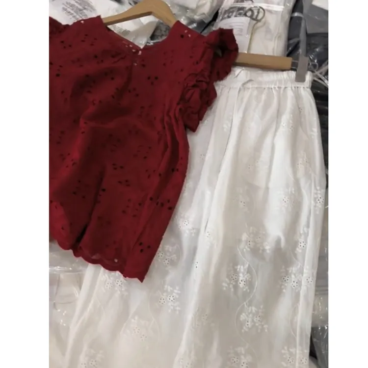 2025夏季新款高腰显瘦刺绣花边裤