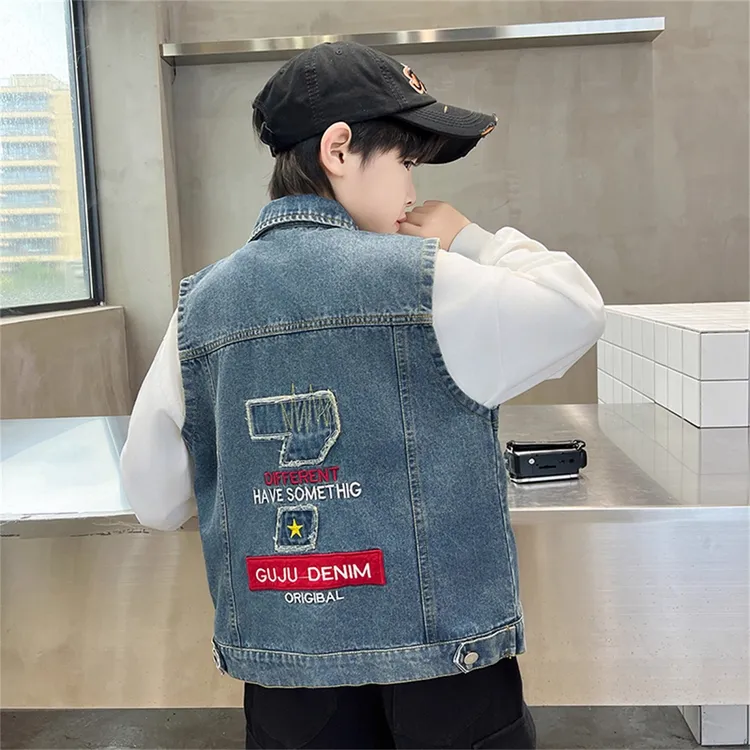 儿童牛仔背心童装外套春秋男童韩版马甲外穿中大童休闲马夹坎肩潮