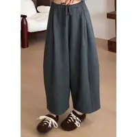 【意意】秋冬时尚洋气高腰宽松极简风百搭阔腿裤Y-0134