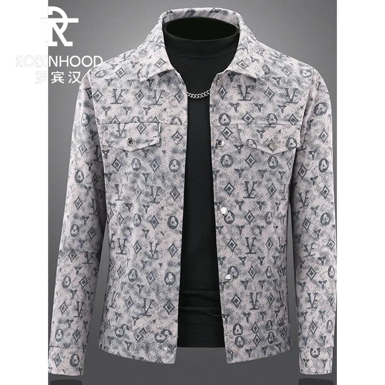 罗宾汉重磅小众男士夹克秋冬季翻领休闲外套潮流帅气百搭时尚潮流