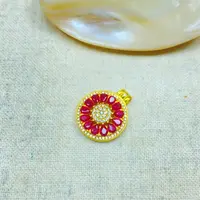K0530经典红色花罗盘吊坠多样性发货49028