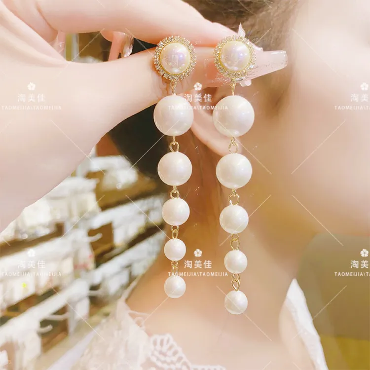 铜合金耳饰 高级感轻奢珠珠优雅法式耳环气质温柔精致百搭耳饰G28